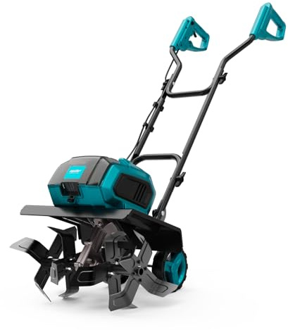Mellif Akku-Gartenfräse für Makita 18V Akku – 22 cm Arbeitstiefe, 32 cm Arbeitsbreite, bürstenloser Motor, 2-Punkt-Sicherheitsschalter, klappbares Design, 16 Stahlzinken (ohne Akku)