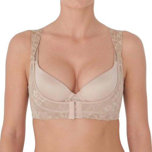 Boolavard Dirndl BH Xtreme Push Up Büstenhalter Mieder ohne Silikon Geradehalter Bra Oktoberfest (XL, Beige)