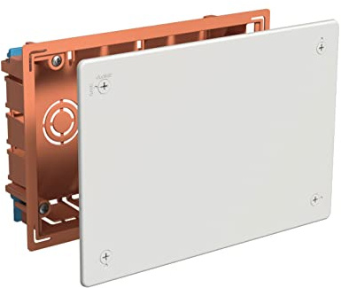 FAMATEL – Abzweigdose für Einbau | Deckel mit Metallkrallen | Ohne Kegel | 205x130x45 | Orange