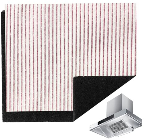 WAIZHIUA Dunstabzugshauben-Filter, Universal Aktivkohlefilter + Fettfilter Flach, 5mm dick Fettfilter Aktivkohle, 47x57cm Zuschneidbar, Abzugshaubenfilter Für Jede Dunstabzugshaube Geeignet