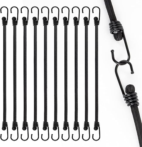 Akicderu Spanngummi mit Haken, Strapazierfähige Expander mit Haken 10 Stück, Robuster Gummispanner mit Haken 30 cm,Vielseitiger Gummibänder mit Haken,Gummispanner für Gepäck, Fracht und Meh