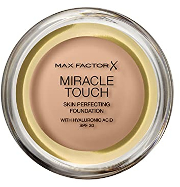 Max Factor Miracle Touch Foundation Golden 75 – Grundierung, die von fest zu flüssig wechselt – Für einen absolut ebenmäßigen Teint – 1 x 12 ml