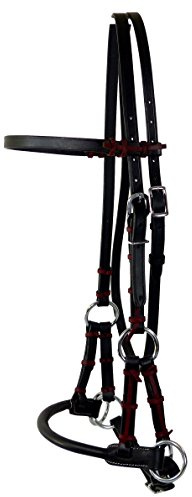 Thor Equine Sidepull Trense Full – gebissloses Reithalfter aus Leder – schwarz – rundgenähter Nasenriemen – Westernreiten & Freizeit