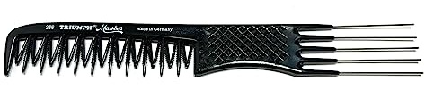 Hercules Sägemann Toupier-Gabelkamm ca. 20,5 cm 5 Metall-Gabeln (256 bl) | Triumph Master 256 Spezial - Kamm zum Toupieren schwarz - GOsmall versandoptimiert