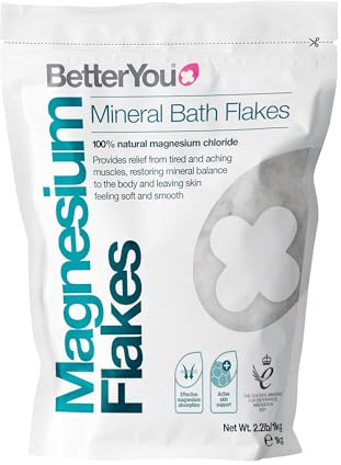 BetterYou Magnesium Original-Badeflocken, Natürliche Zechstein-Magnesiumquelle, Mineralische Badeflocken, Reinigendes Badesalz, Vegan & ohne Palmöl, 1 kg