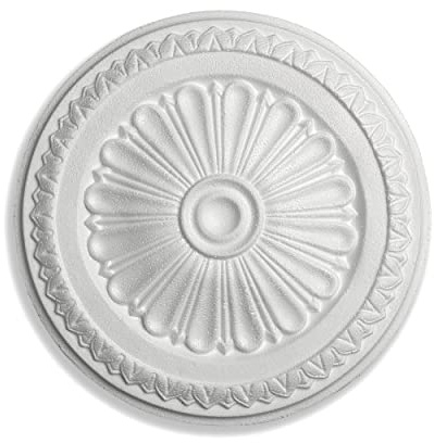 DECOSA Rosette Donatella, weiß, 6 Stück à Ø 32 cm - Stuckrosette aus Styropor - individualisierbare Deckenrosette