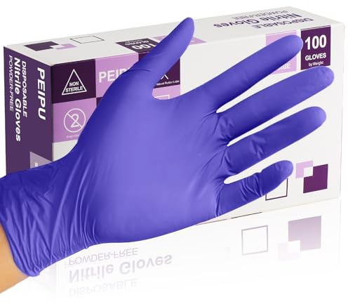 PElPU Nitrilhandschuhe, Einweghandschuhe für Reinigungsarbeiten, puderfrei, latexfrei, unsterile Schutzhandschuhe (100, M)
