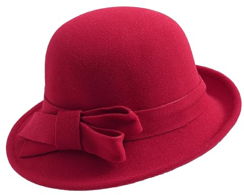 MESU Damen Vintage Filz Eimer Hut 1920S Cloche Bowler Hüte