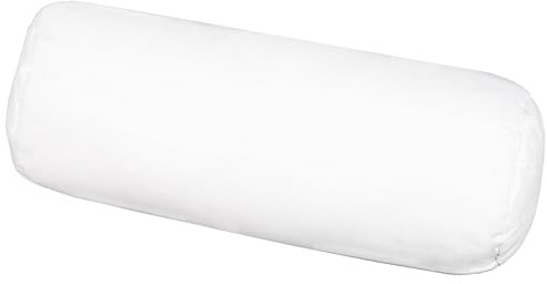 ZOLLNER Nackenrollenbezug in weiß - 15x40 cm - mit Reißverschluss - Mischgewebe - waschbar bis 95°C - Oeko Tex® Zertifiziert