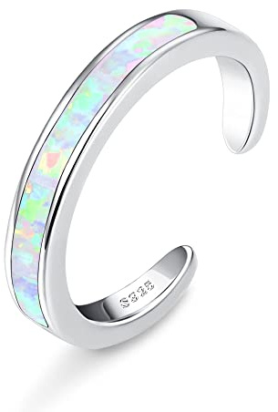 JeryWe Zehenring Silber 925 Damen Hypoallergen - Einstellbar Silber Zehenring Damen Blume CZ Band Zehenringe Sommer Strand Geöffnet Zehenringe Wasserfest Fußschmuck