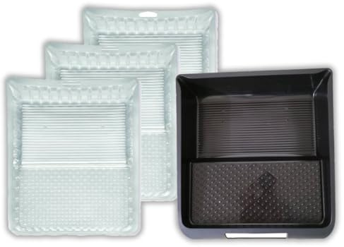 Maler Set Farbwanne 32 x 26 cm inkl. 3X Farbwanneneinsatz Kunststoff Lackwanne Lackierwanne Malerwanne