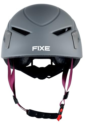 Fixe EPS Helmet Kletterhelm für Damen und Herren, Kletterhelm, 57/63 cm, Polycarbonat, verstellbar, gepolstert, Luftwiderstand, Zertifiziert - Grau