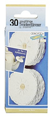 Papier-Tropfenfänger, saugfähig, Ø 5cm, 30-teilig, weiß (1 Set)