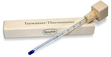 Ronnefeldt Teethermometer für Temperaturmessung von Wasser Teewasser Tee Thermometer Holz