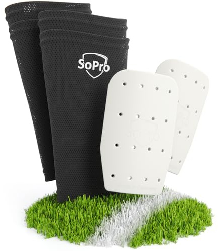SoPro Schienbeinschoner Kinder Fussball inklusive Socken - Made in Germany - leicht & rutschfest - Kein Schutz - High Performance Schienbeinschoner Fußball Herren & Damen