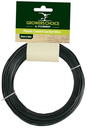 Tildenet 15403242 Gartendraht-Spule, 20 m/3 mm, kunststoffbeschichtet, Grün