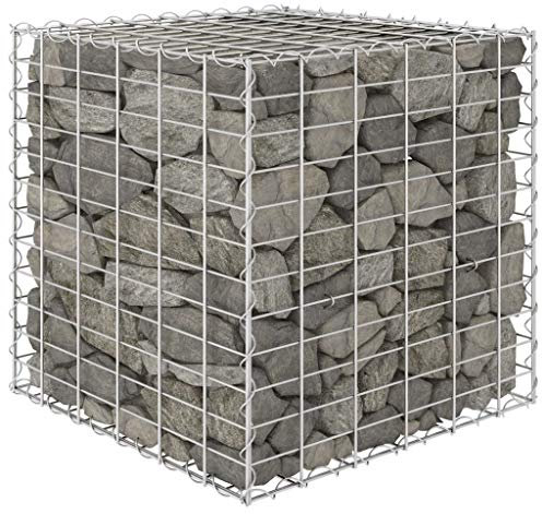 Xichuzi Würfel-Gabionen-Hochbeet Stahldraht 60x60x60 cm, Palettenrahmen, Hochteich, Gemüsebeet, Kräuterregal Balkon, Blumenbeet, Kräuterspirale, Tomatenbeet, Pflanzhochbeet - 145651