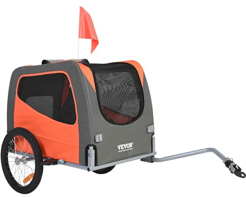 VEVOR Hundeanhänger 30 kg 2in1 Fahrradanhänger Kohlenstoffstahl + 600D Oxford-Gewebe + PP faltbar 1440 x 720 x 779 mm als Anhänger 1400 x 720 x 830 mm als Kinderwagen Hundebuggy Jogger Anhänger