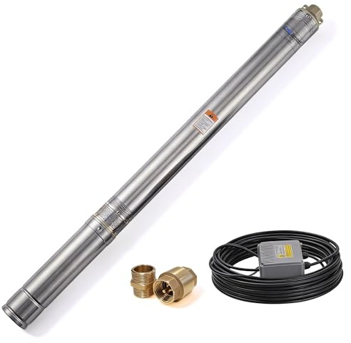 CHM GmbH® Brunnenpumpe 2,5 Zoll 750 Watt 11 Bar 2800 L/h Pumpe Zisterne 5% sandverträglich