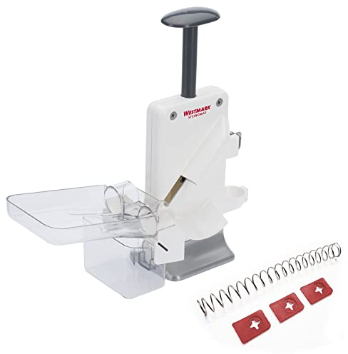 Westmark Kirschen-Doppelentkerner Steinomat – 2 Kirschen gleichzeitig | Auch als Pflaumenentsteiner nutzbar, inkl. 4-teiligem Verschleißteil-Set, 406022E6