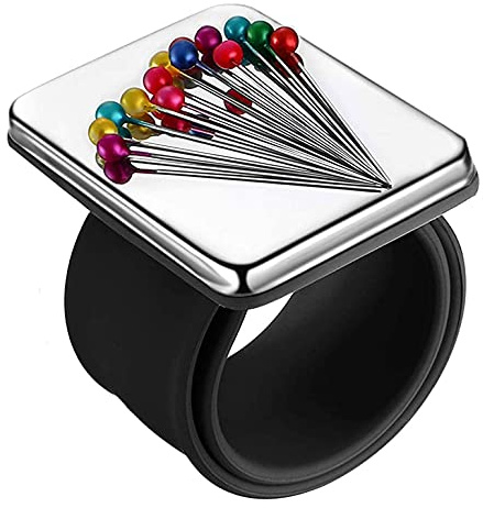Yuannee Nadelkissen,Armnadelkissen Magnetisch Nadelkissen Handgelenk Magnetisches Handgelenk Tragbares Armnadelkissen für Näharbeiten und Friseurbedarf (Schwarz)