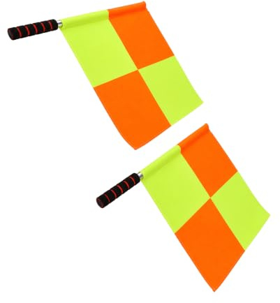 Voluxe Schiedsrichter Flaggen, 45cm Linienrichter Flagge, Edelstahl + Wasserdichtes Tuch + Schwamm Fußball Schiedsrichter Set Für Schiedsrichter Beim Spiel Oder Training Konzipiert