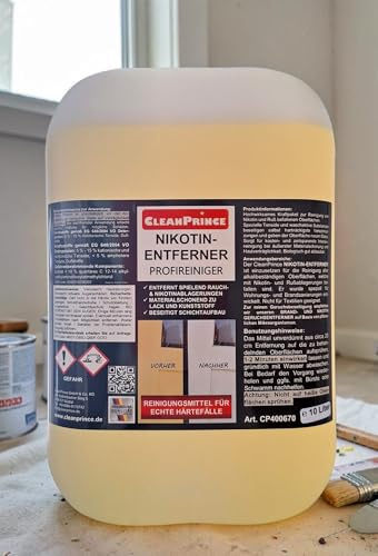 Cleanprince Nikotinentferner 10 Liter Nikotinreiniger Rußentferner Nikotin-Entferner Holz Lack Metall Kunststoff