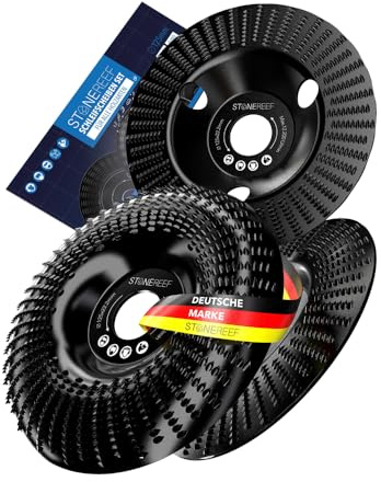 Holz Schleifscheibe 125mm [3 teiliges Set für Winkelschleifer] - Lackfräse - Holzfräser - Wurzelfräse - Diamant Schleifscheibe für Schleifen, Fräsen, Schnitzen