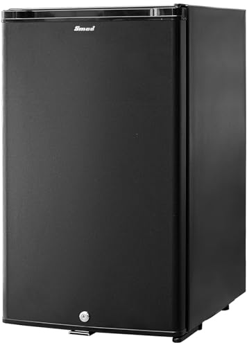Smad Wohnmobil Kühlschrank 12V 230V, 50L, Camping Kühlschrank 12V 230V, Leiser Absorber Kühlschrank mit Schloss, Kühlschrank 12V, für Auto, Wohnwagen, Büro, Wendetür, Schwarz