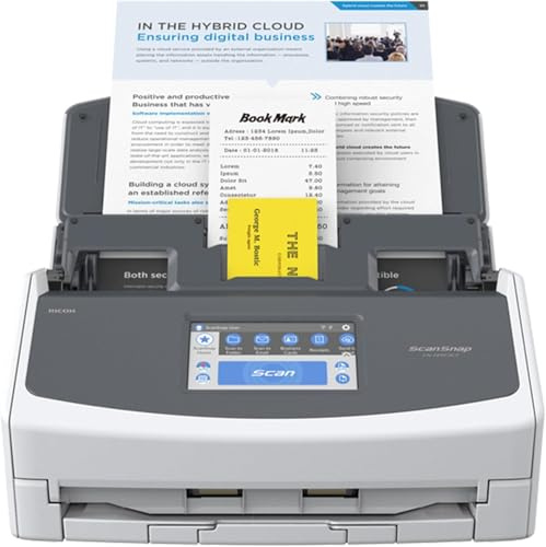 iX1600 ScanSnap Scanner (White) - A4, A5, A6, B5, B6, Visitenkarte, Postkarte, Letter, Legal und Benutzerdefiniert, Duplex, Wi-Fi, USB3.2, (40 Seiten/80 Bilder/Min) mit ADF, White, ADF, 40 ppm