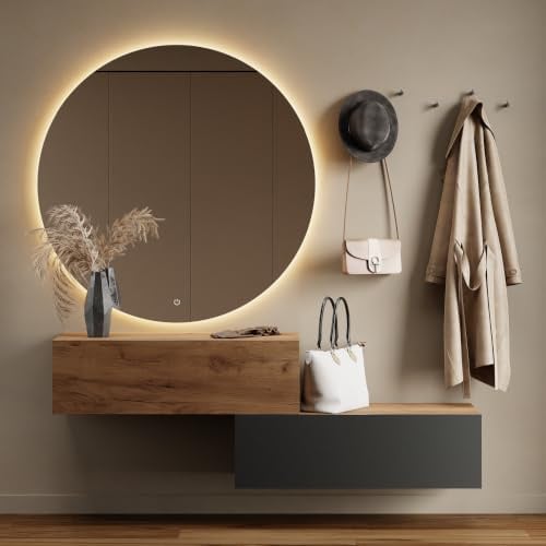 Planetmöbel Flur Möbel Garderobe 2X 100 cm Hängeschrank | Kompaktgarderobe, Garderobenschrank mit Klappe, Dielenschrank mit Stauraum, Wandgarderobe hängend / stehend, Soft-Open, gold