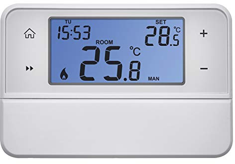 Emos Digitaler Raumthermostat mit OpenTherm-Unterstützung - Programmierbarer, verkabelter, oberflächenmontierbarer Thermostat, weiß, 12,6 x 8,4 x 2,6 cm