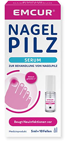 Emcur® Nagelpilzserum | mit Behandlungsplan | mit 10 Nagelfeilen | Zehennägel Fingernägel | als Fläschchen mit Applikator | 5 ml I ausreichend für bis zu 3 Monate