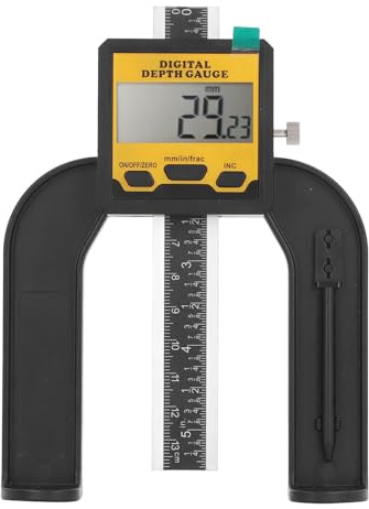 Digitaler Tiefenmesser, 0,01 Mm Auflösung, LCD-Display, Digitaler Höhenmesser mit Magnetfuß, Einheitenumrechnung, Holzbearbeitungs-Höhen- und Tiefenmesswerkzeug für Oberfräsentisch