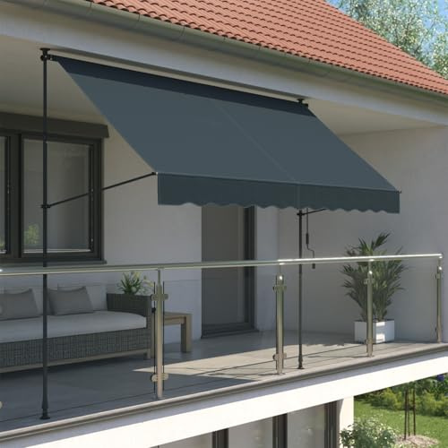 empasa Klemmmarkise 'ILANGA' Balkon Markise Klemm-Markise, UV-beständig und höhenverstellbar, Farbe:anthrazit, Größe:200 x 120