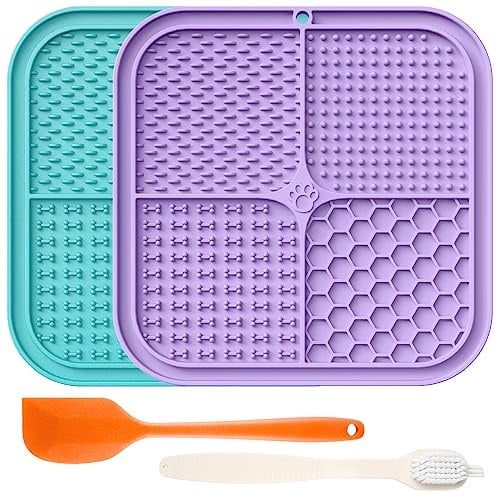 Schleckmatte Hund, Premium Leckmatte Hund mit Saugnapf für Linderung von Hundeangst, Leckmatte für Hunde für Baden, Pflegen und Training für Welpen (Leckmatte-2pcs, Groß)