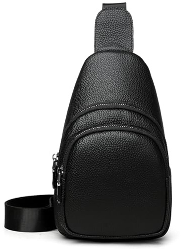 Myhozee Brusttasche Damen Sling Bag, Leder Crossbody Bag Klein Schultertaschen Crossover & Rucksack Vintage Umhängetasche für Outdoorsport,Wandern, Radfahren