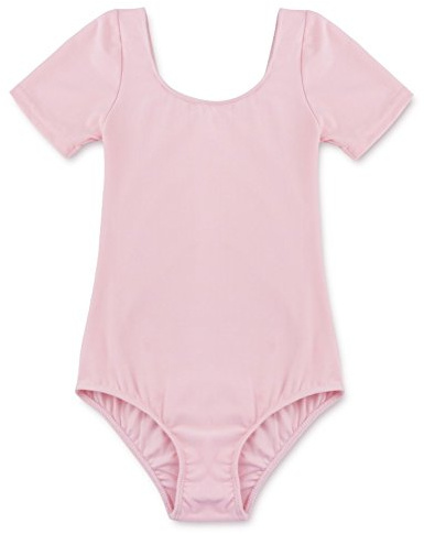 FEESHOW Mädchen Ballett Trikot Einteiler Ballettbekleidung Tanzbody Turnanzug Leotard Bodysuit Kurzarm für Training Performance Rosa 104