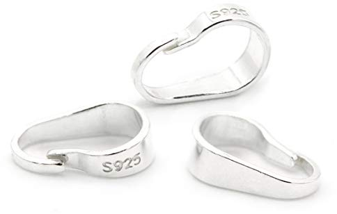 NaturSchatulle Collierschlaufen 925 Silber 3 Stück 7x5mm Schmuck Kettenanhänger für Anhänger DIY Anhängerschlaufen Ösen