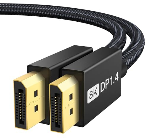 IVANKY DisplayPort 1.4 Kabel 1M[VESA-Zertifiziert], 8K DP Kabel High Speed 8K@60Hz, 4K@240Hz, 2K@240Hz, HDR DisplayPort auf DisplayPort Kabel, Nylon Geflochten Kompatibel Laptop PC Gaming Monitor TV