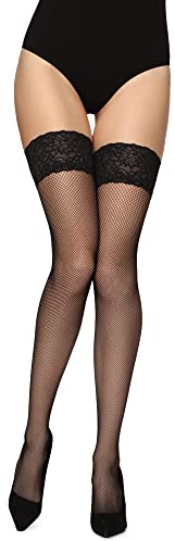 Merry Style Halterlose Strümpfe Damen Netzstrümpfe mit Spitze passend und bequem Nylonstrümpfe Damen MSSS003