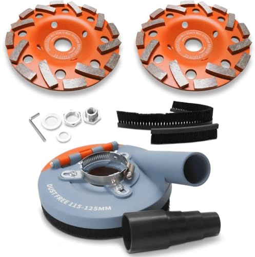 FANZWORK Absaughaube für Beton/Winkelschleifer & Diamantschleiftopf 125 mm +