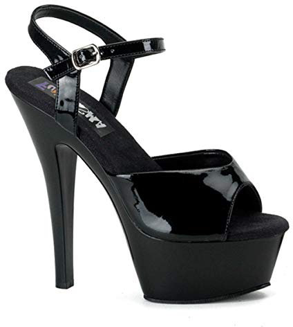 Funtasma JULIET-209 Damen Sandale Schwarz Lack 6 Zoll Spike Heel 1 3/4 Zoll Plateau EU 37