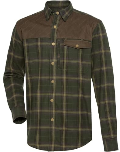 Parforce Jagdhemd Taunus mit Druckknöpfen Oliv kariert, 3XL