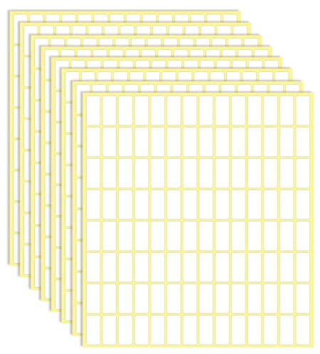 3360 Stück weiße Etiketten Aufkleber zum Beschriften 10 x 20 mm kleine Preisschilder Selbstklebend Klebeetiketten leere Aufkleber für Gläser, Ordner, Schule, Büro, Küche
