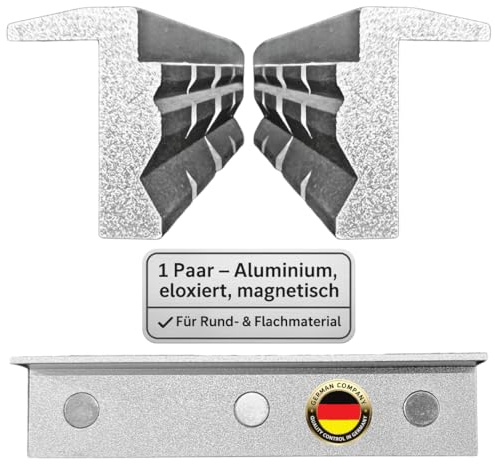 Schraubstock Schutzbacken 150 mm – Hochwertige Schonbacken aus Aluminium, eloxierte Premium-Spannbacken mit starken Magneten, 2-teilige Klemmbacken, deutsches Unternehmen
