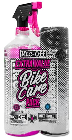 Muc-Off Care Duo Fahrrad Reinigungsset – Fahrrad Zubehör zur Reinigung und zum Schutz Ihres Fahrrads – Fahrrad Pflegeset mit 1 l Bike Cleaner und 500 ml Bike Protect für Schutz Nach Der Reinigung