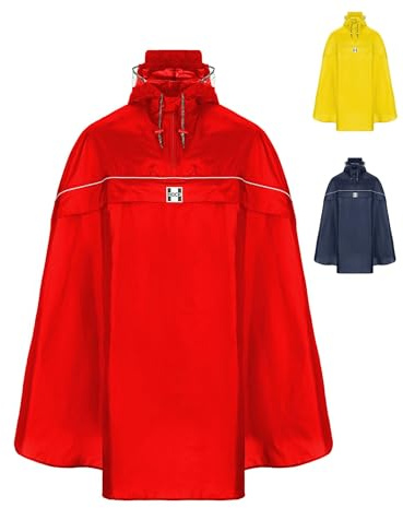 HOCK Fahrrad Regenponcho mit neuer Kapuzenform - Fahrradponcho Wasserdicht mit Reflektoren - Herren Damen Regenschutz - optimales Regencape zum Mitnehmen für alle Biker