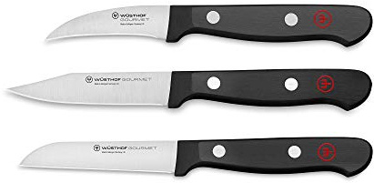WÜSTHOF Gemüse-Messersatz 3-teilig, Gourmet (1125060310), inkl. 1 Schälmesser (6 cm Klinge), 2 Gemüsemesser (je 8 cm), für Spülmaschine, Messer Set, Rot