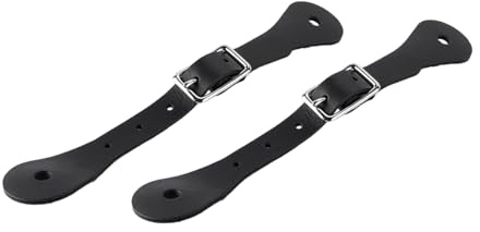Namvo Sporenriemen aus Leder mit Schnalle aus Legierung, Western-Stil, für Reitsport, Sicherheitsausrüstung, 2 Stück